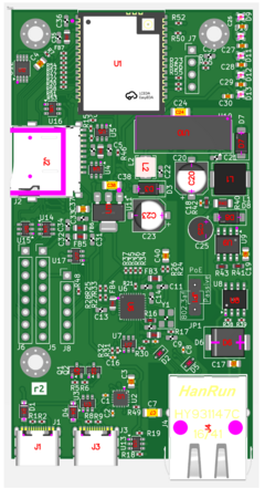 The u.FL variant of the board The u.FL variant of the board